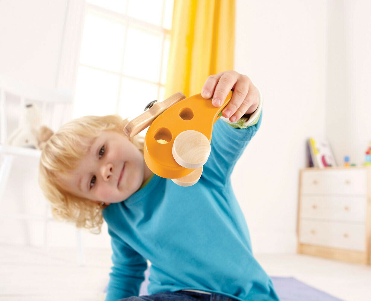 E0051 HAPE Little Copter Wood Orange [Early Explorer] Baby Toddler Children 10M+