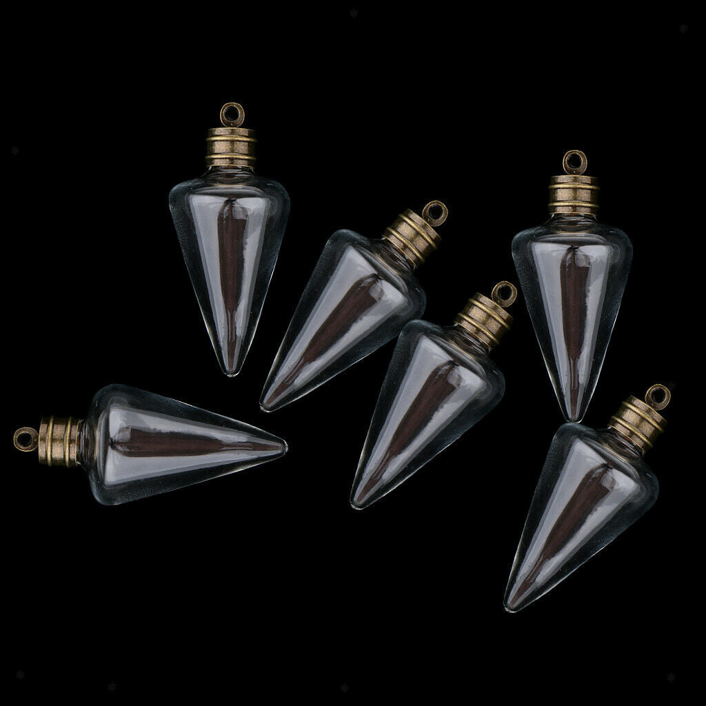 6pcs  Glass Bottle Weddings Wish Jewelry Pendants Charms Party