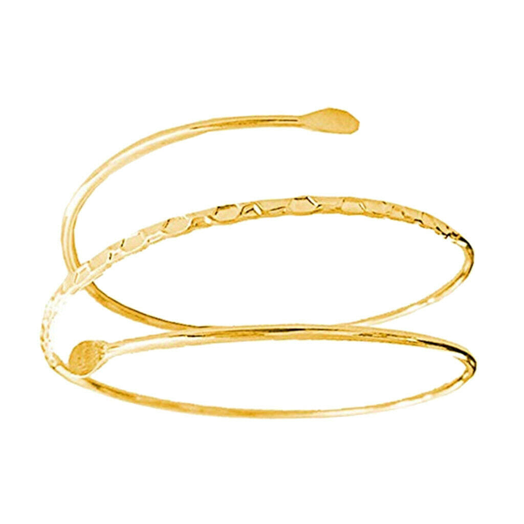 2Pcs Punk Spiral Coil Upper Arm Cuff Womens Open Armlet Armband Bangle