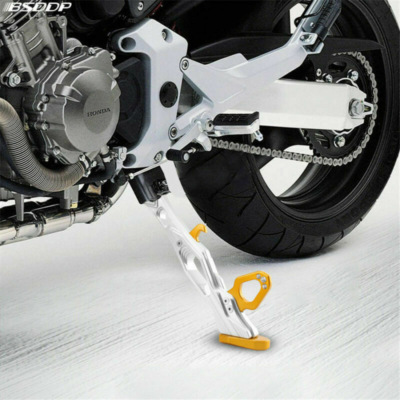 Golden Aluminium alloy Motorcycles Sport Bikes Side Stand Prevents Slip