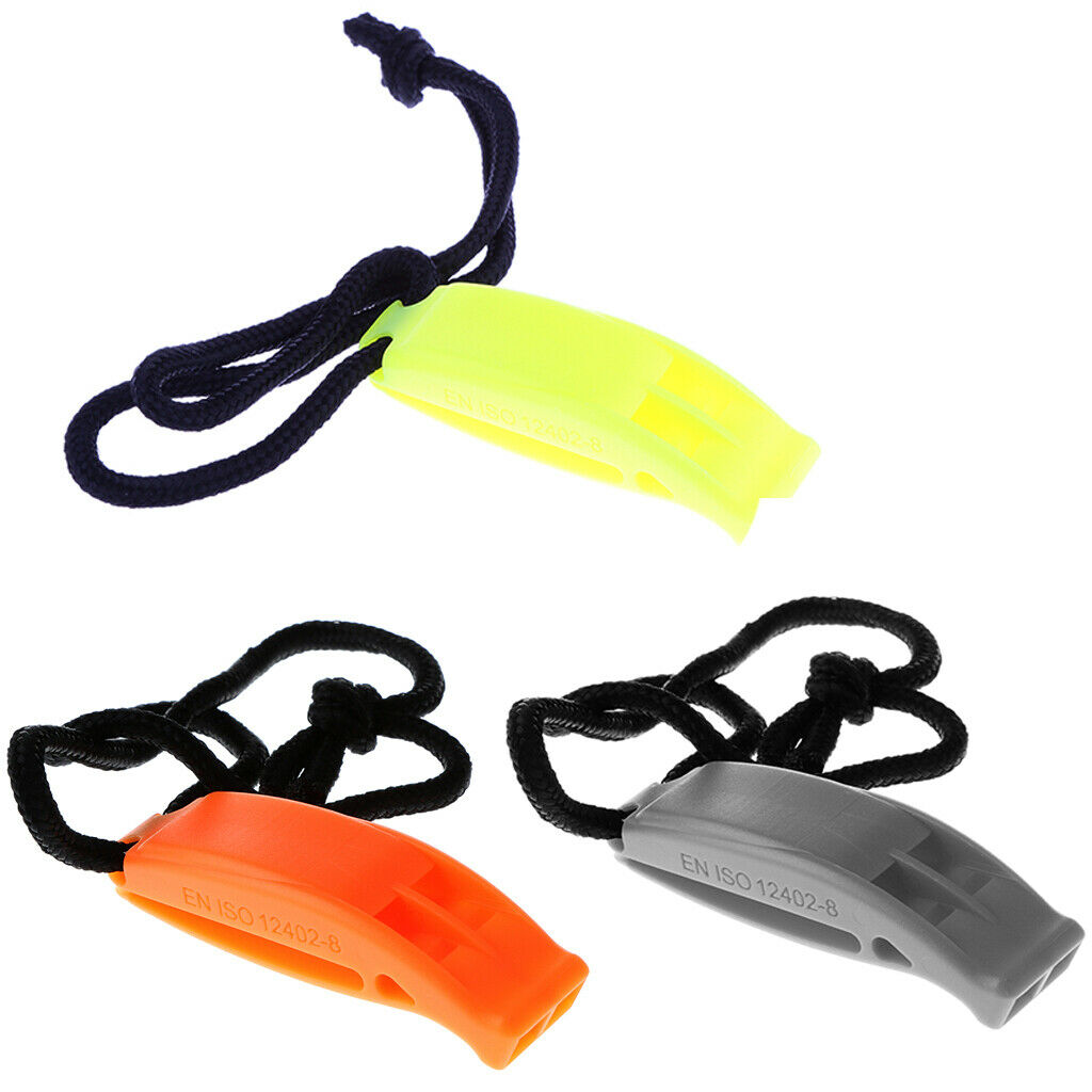 3 Pieces/ Set Emergency Survival Safety Whistles with Lanyard for Scuba Diving