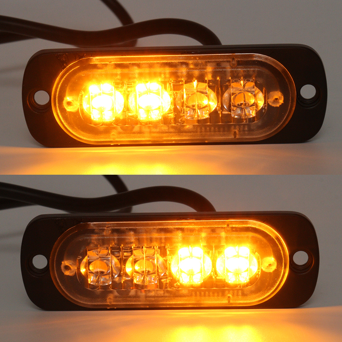 4pcs 4LED Car Truck Emergency Beacon Warning Hazard Flash Strobe Light Bar  +