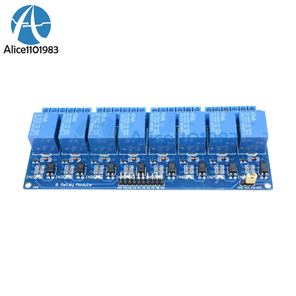 5V Eight 8 Channel Relay Module With optocoupler For PIC AVR DSP ARM Arduino DIY