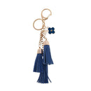 Charm Casual Faux Leather Tassel Keychain Bag Pendant Purse Decor Royal Blue