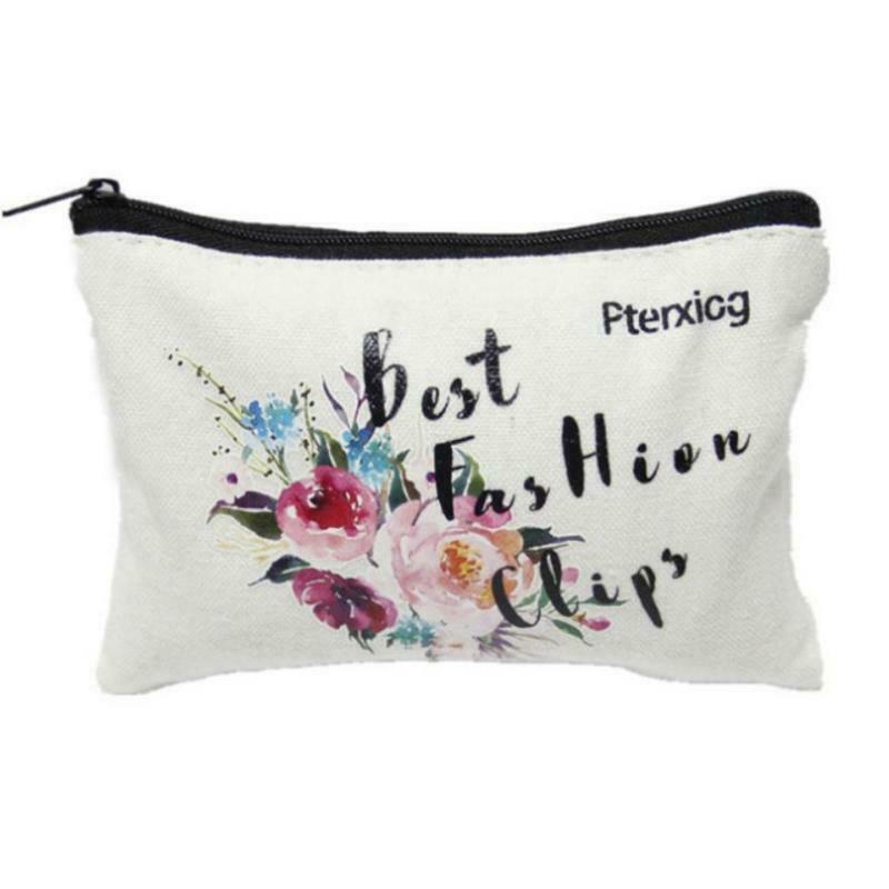 Pastoral Floral Linen Zipper Cosmetic Bag Pencil Case Makeup Organizer Purse