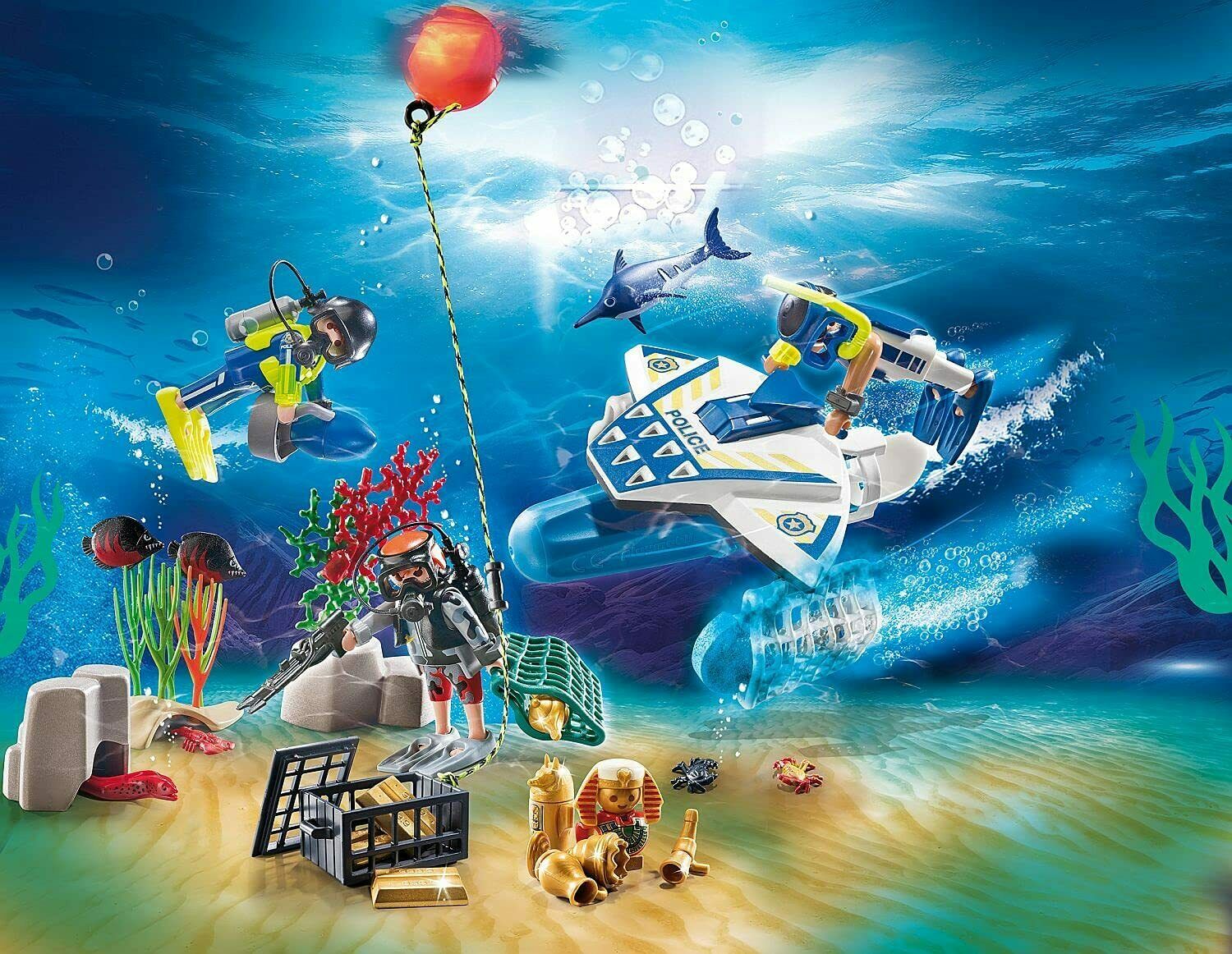 Playmobil 70776 Christmas Police Diving Mission Advent Calendar Bath Fizzers
