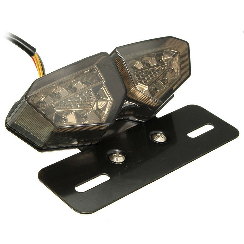 Universal White Motorcycle Bike ATV Led Tail Brake Stop License Plate Light