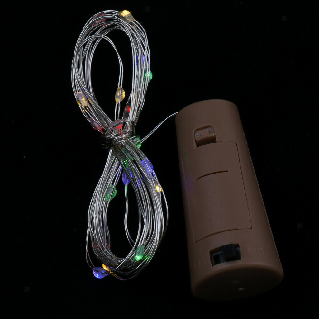 10Pcs Battery Operated Wine Bottle Cork Light String LED Moon Lights Colorful