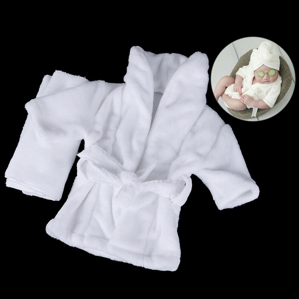 2Pcs/set Newborn baby photography props soft flannel scarf + bathrobes 0-2-q SJ