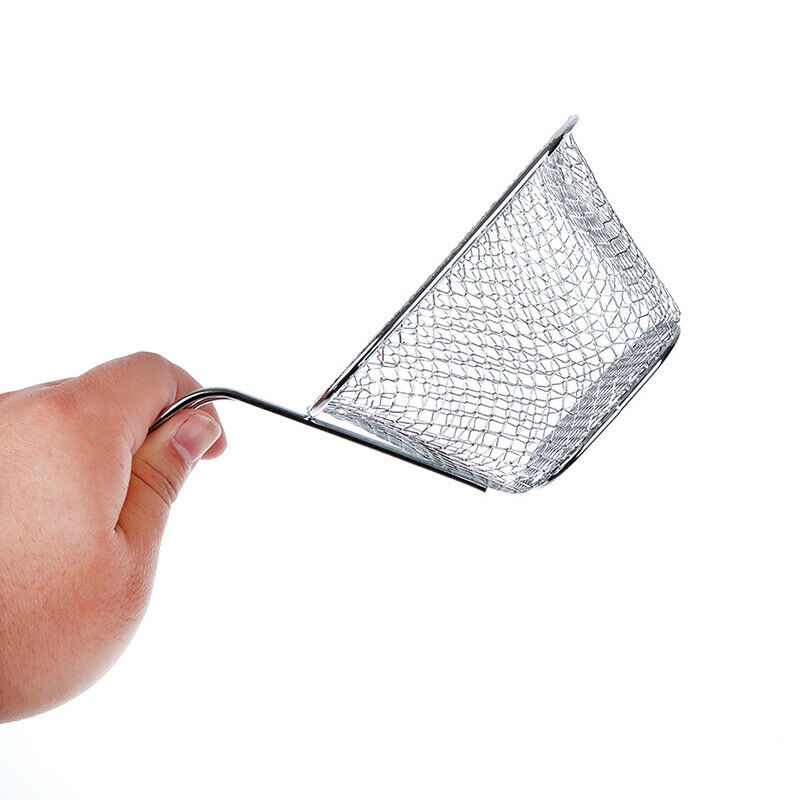 French Fries Basket Portable Stainless Steel Chips Kitchen Mini Frying Ba.l8