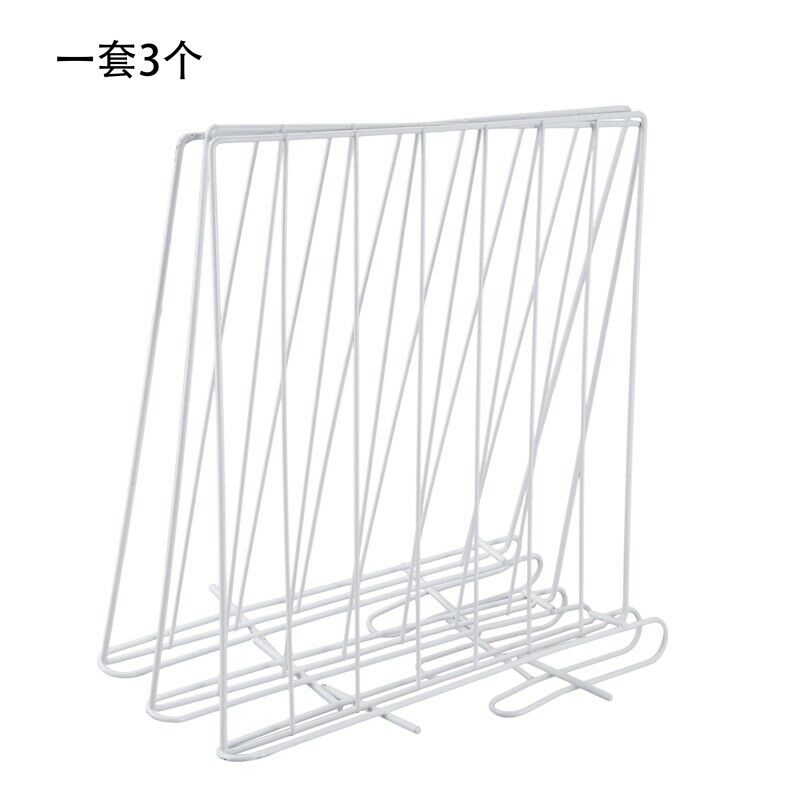 3PCS Closet Shelf Dividers Space Saving Shelves Wire Design White Wardrobe CheB4