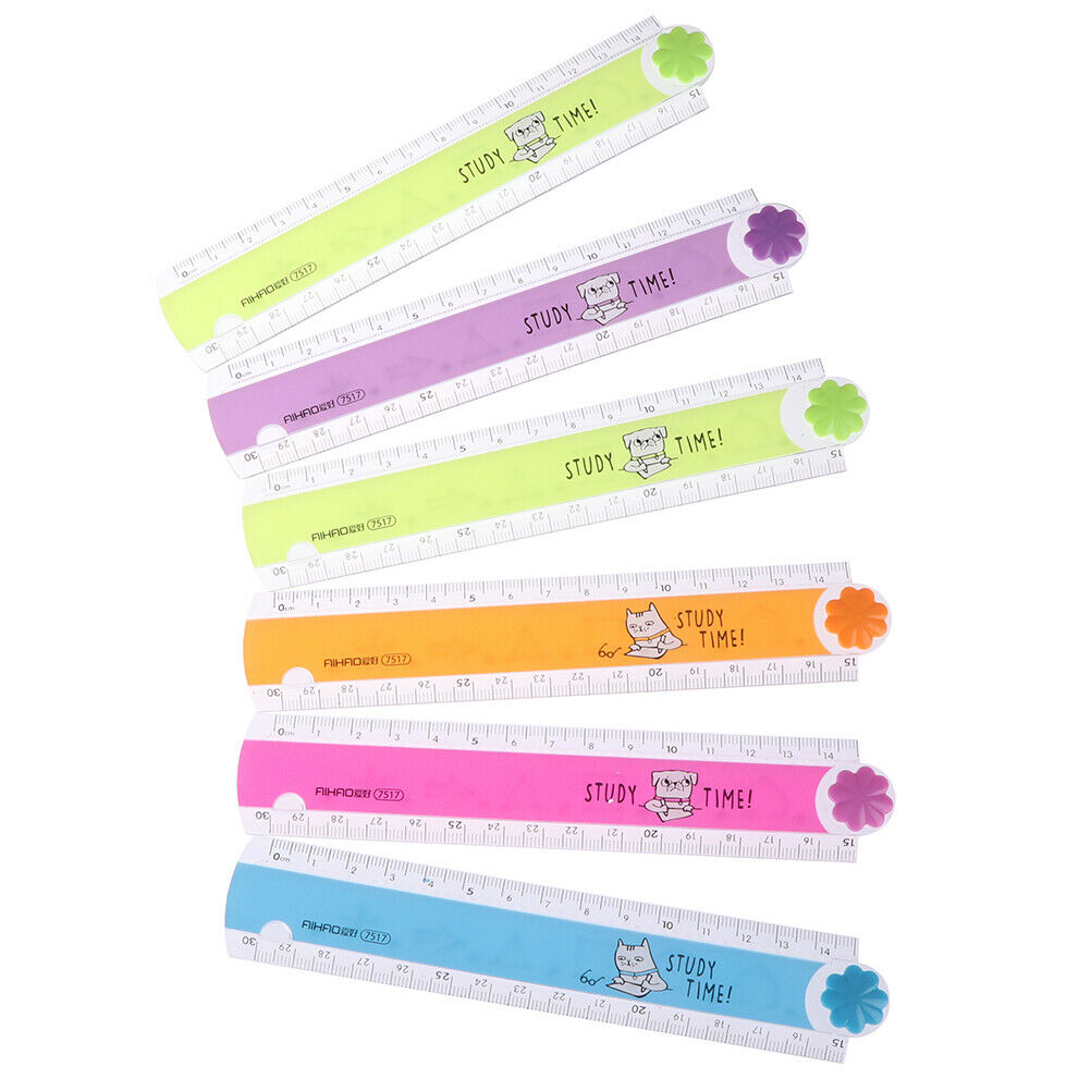 30CM cute study time folding ruler multifunction DIY drawing for station .l8