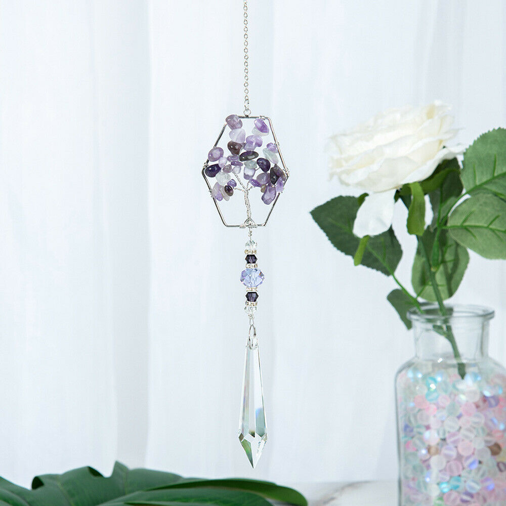 6X Crystal Sun Catcher Chakra Prism Rainbow Maker Suncatcher Window Hanging DIY