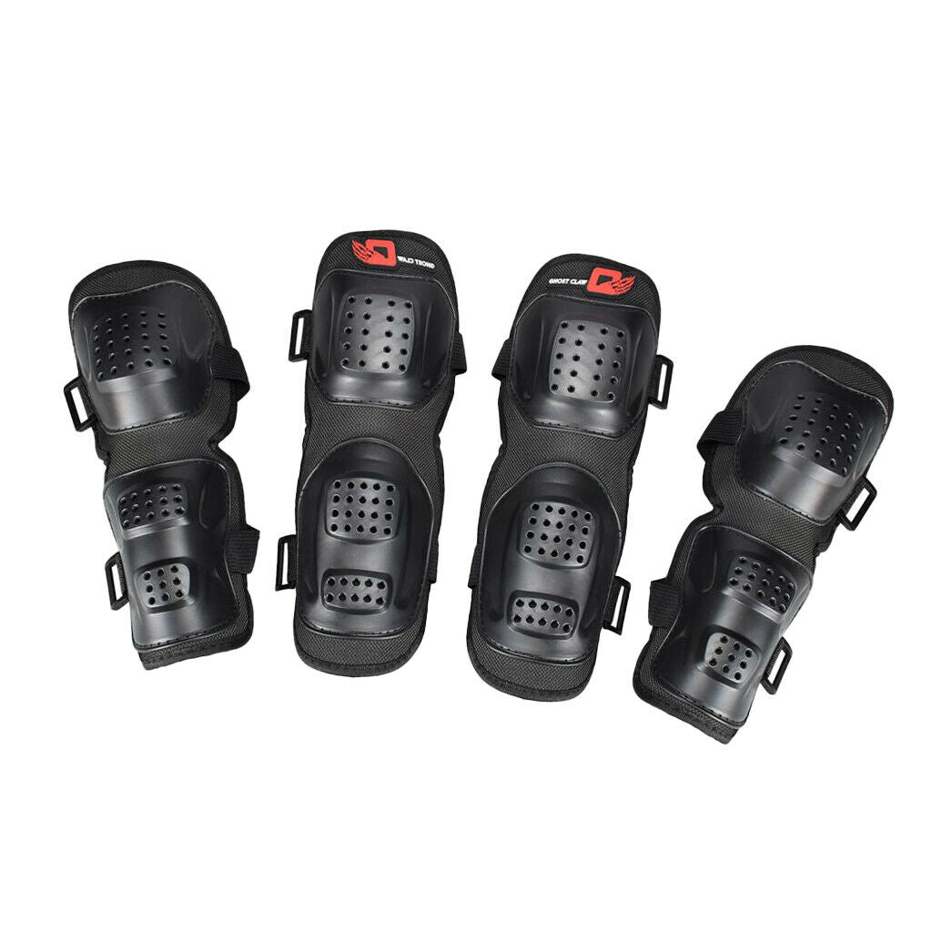 Motocross protective equipment Breathable Break-proof knee pads 4-piece