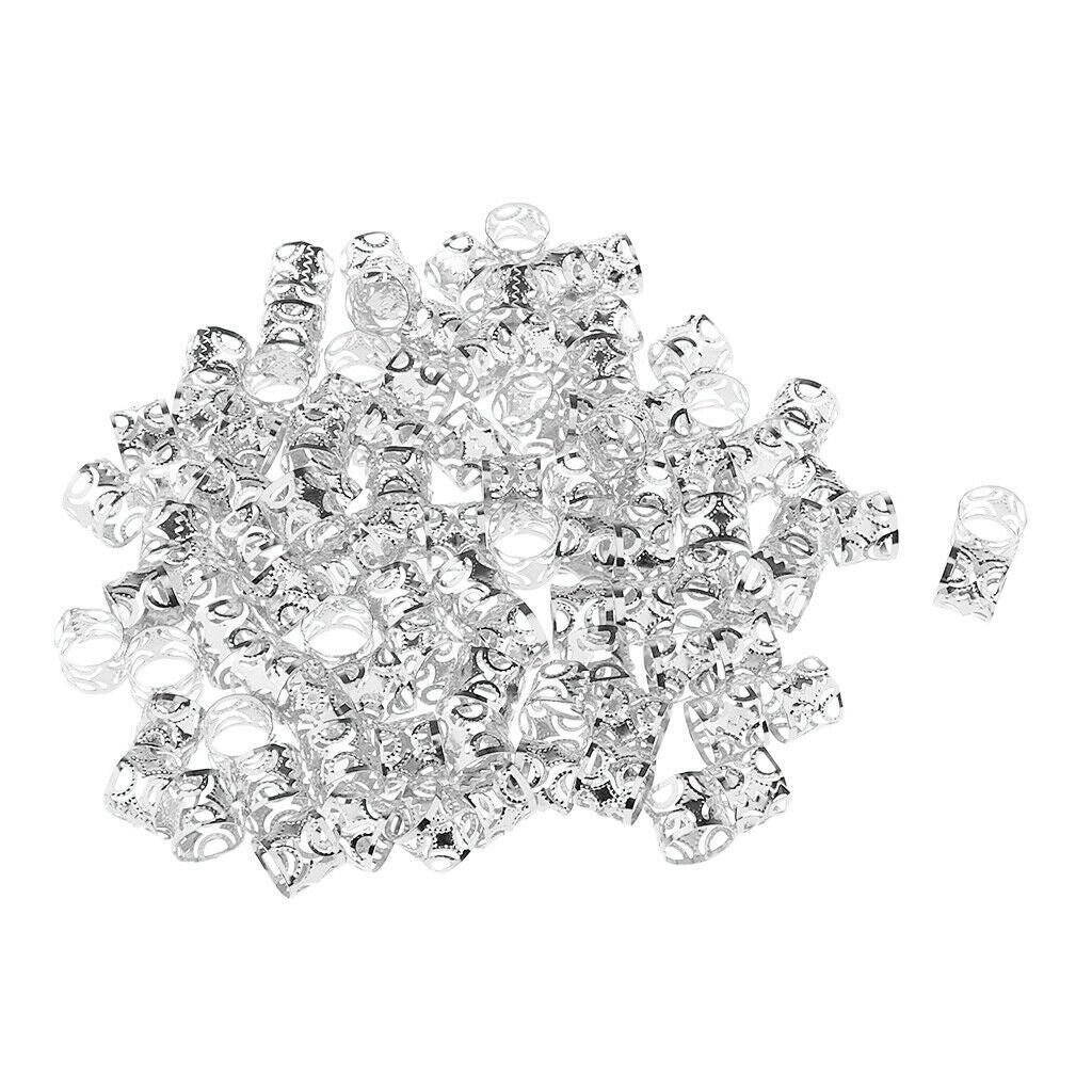 200 Pieces Dreadlocks Beads DIY Style Hair Decoration Braid Rings Hoops