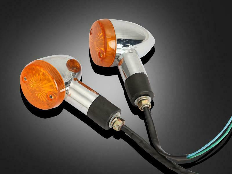 2x CHROME AMBER TURN Signals Lights for Kawasaki Vulcan VN 500 750 800 900 1600