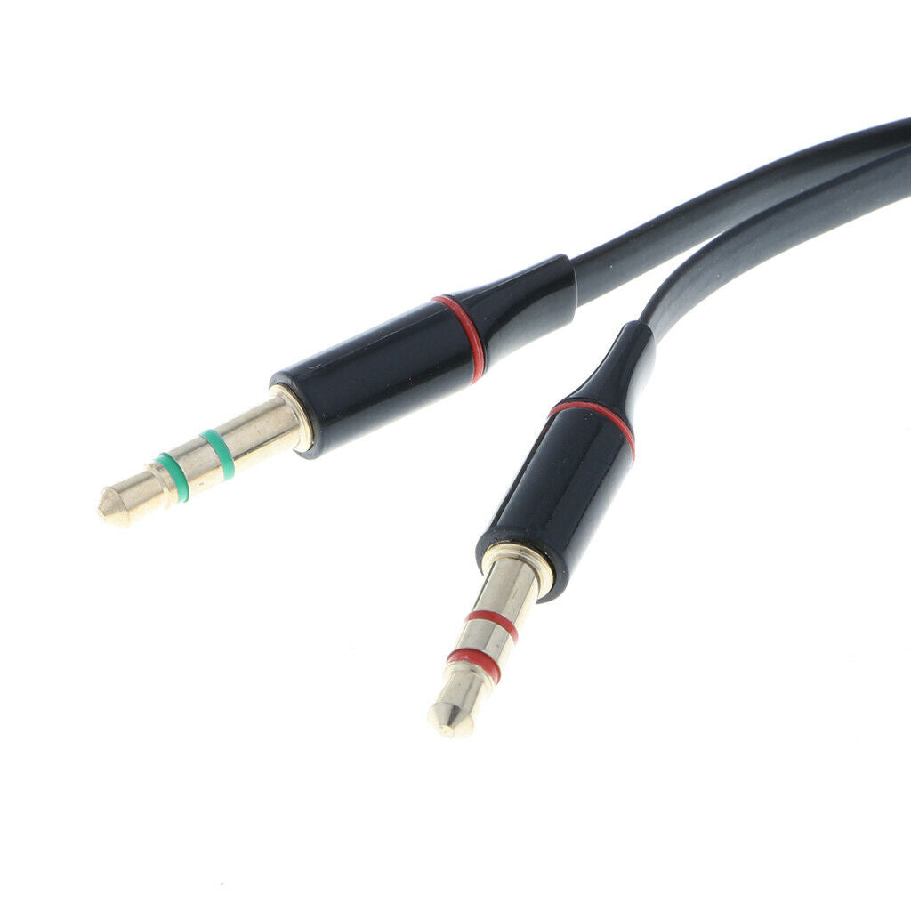 Audio Headphone Mic Splitter Cable 3.5mm Female to Dual Male For PC