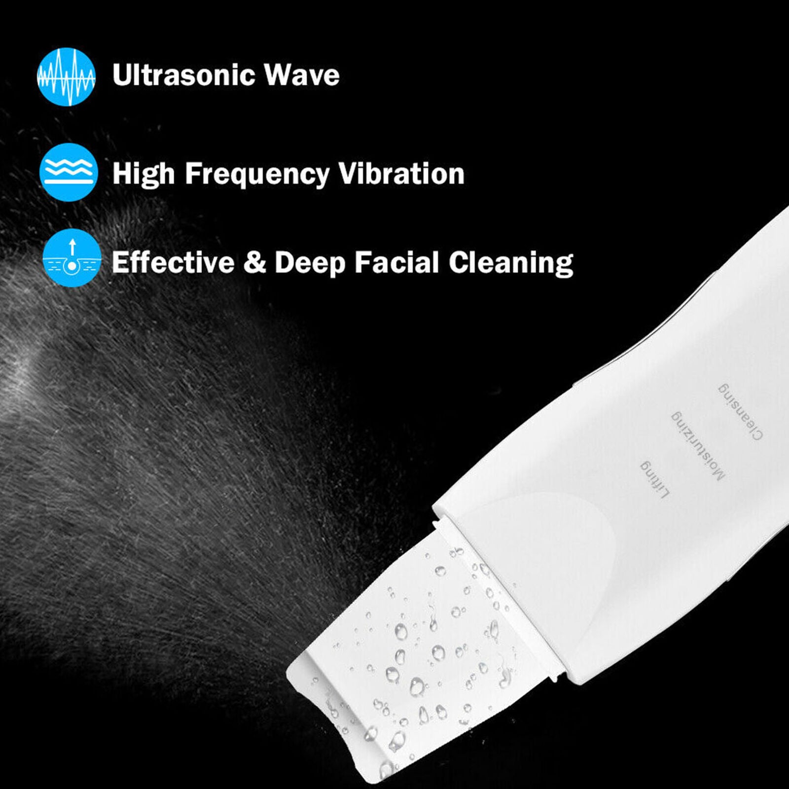 Ultrasound Ion Skin Scrubber Peeling Blackhead Remover Facial Pore Deep Cleaning