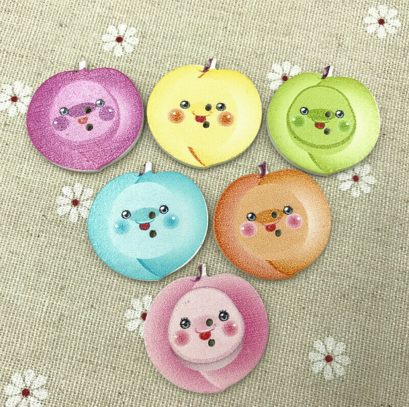 20pcs Fruit buttons wooden sewing Scrapbooking crafts fruit buttons 32mm