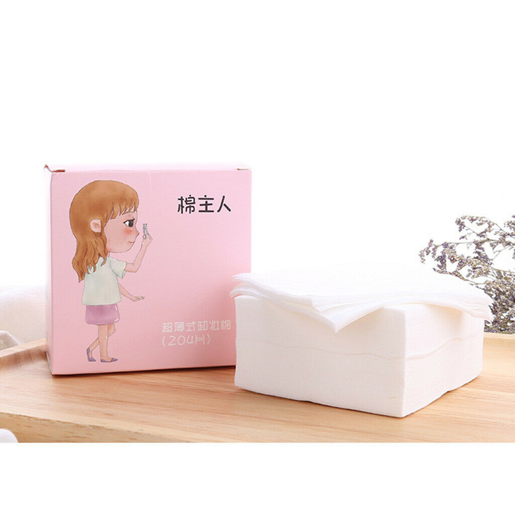 204pcs Makeup Facial Soft Cotton Pads for Face Make Up Nail Polish Removing Pink