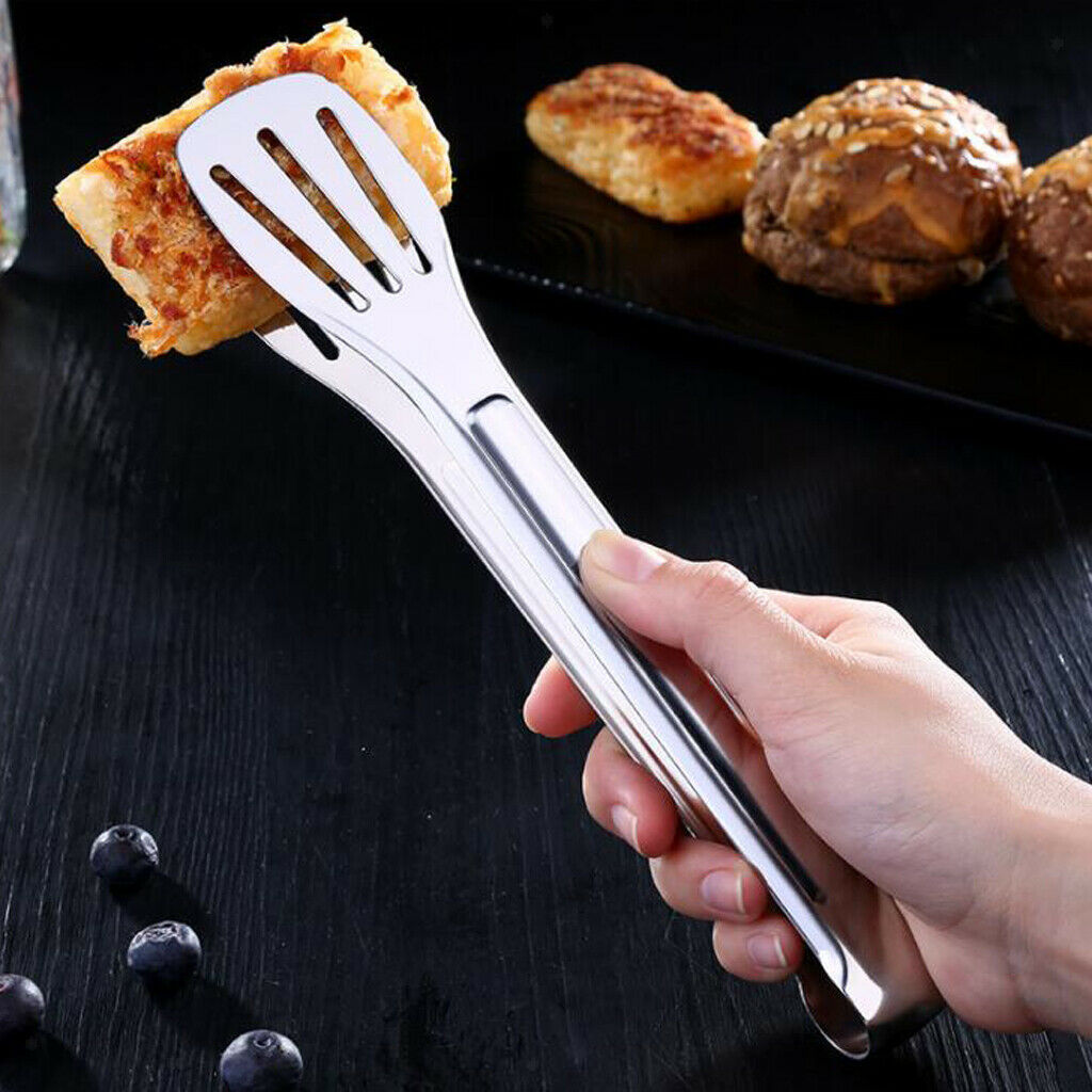 Stainless Steel Tongs BBQ Kitchen Cooking Food Serving Utensil Tongs 24x4.5cm,