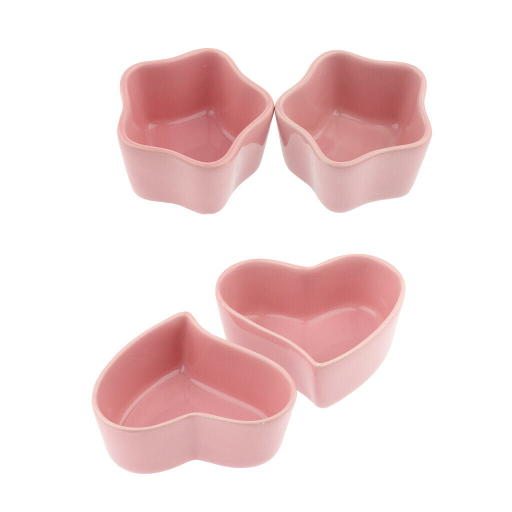 2 Pairs Hamster Bowl, Food and Water Ceramic Bowl for Rodents Gerbil Hamsters