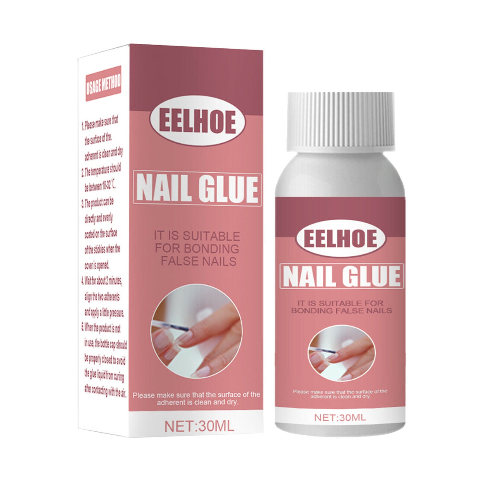 Fast Drying Nail Glue with Brush for False Nail Gems Adhesive Fast Bonding