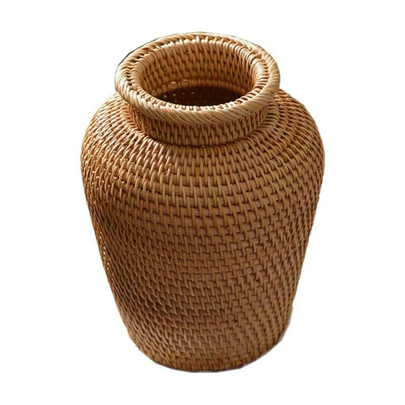 Autumn Rattan Woven Vase Art Vase Fashion Tabletop Decoration Plants Flower Pot
