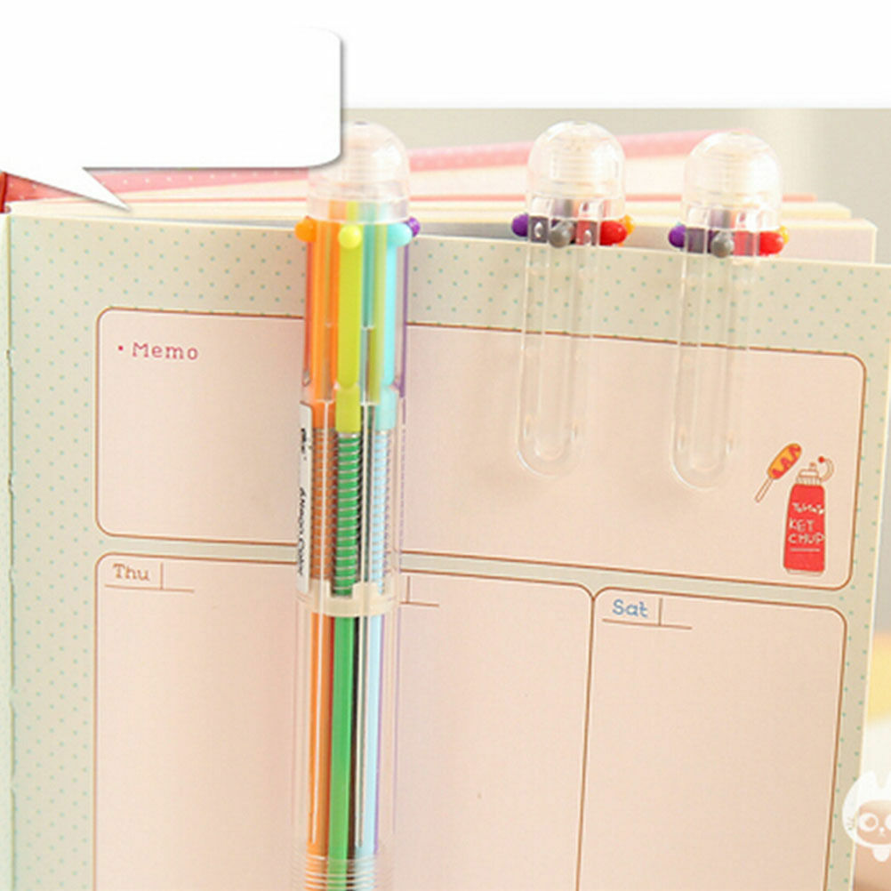 6 in 1 Novelty Colorful Ballpoint Pen Novel Office School Student Teacher Supply