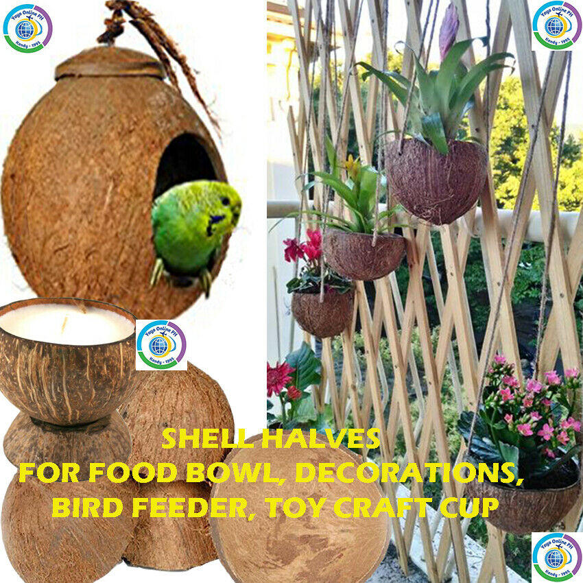 Coconut Shell Bird Nest House Hut Cage Feeder Toys For The pet bird is the palac
