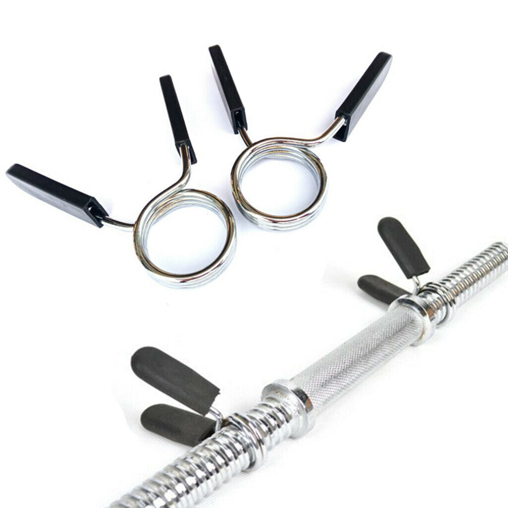 2x Barbells Spring Clips Sturdy Bar Clamps Olympic Collar Adjuster Hardware