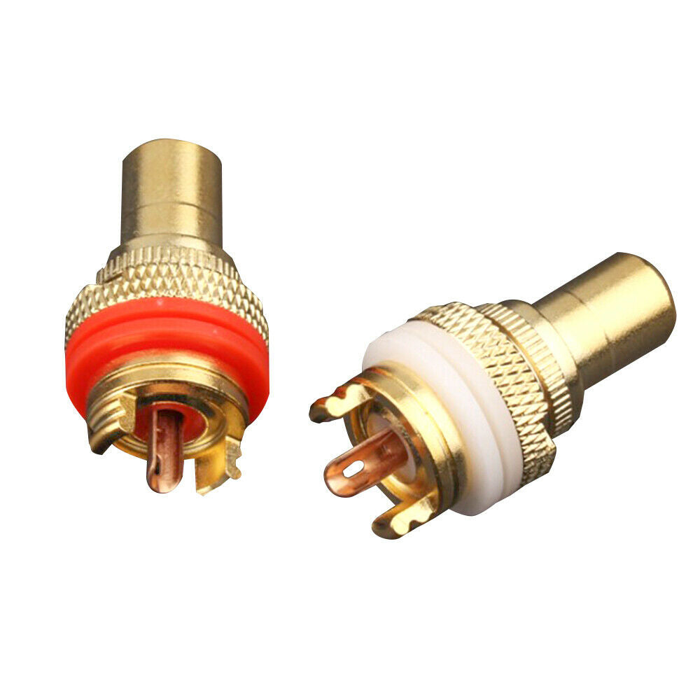Copper Plug Connector 8PCS RCA CMC Female RCA Female Socket Chassis Phono