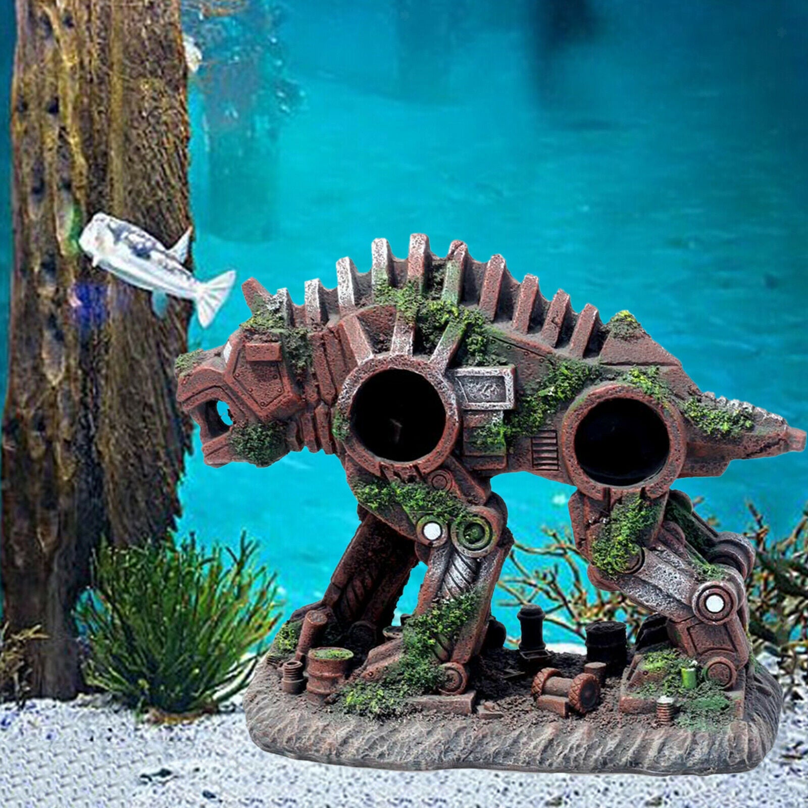 Aquarium Ornament Dog Fish Tank Artificial Hiding Cave Background Non-Fading