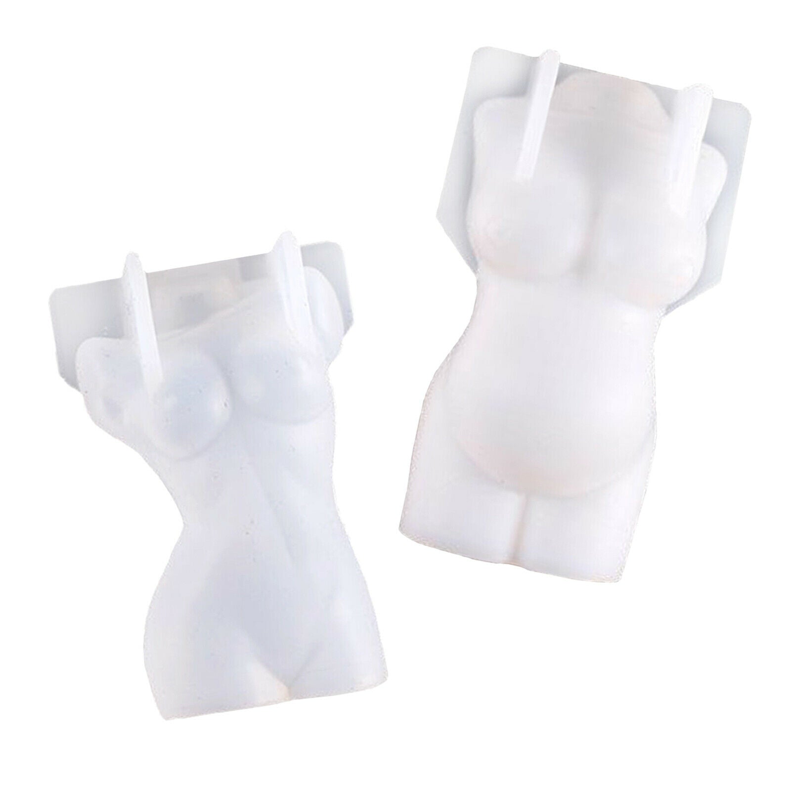 2x Silicone Candle Moulds Clear Women Men Soap Mould Homemade Arts Epoxy
