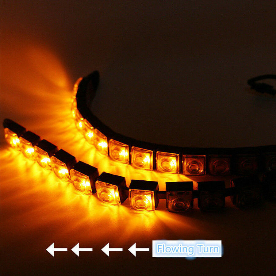 Car Flexible Switchback LED Knight Rider Strip Light DRL Sequential Turn Signal