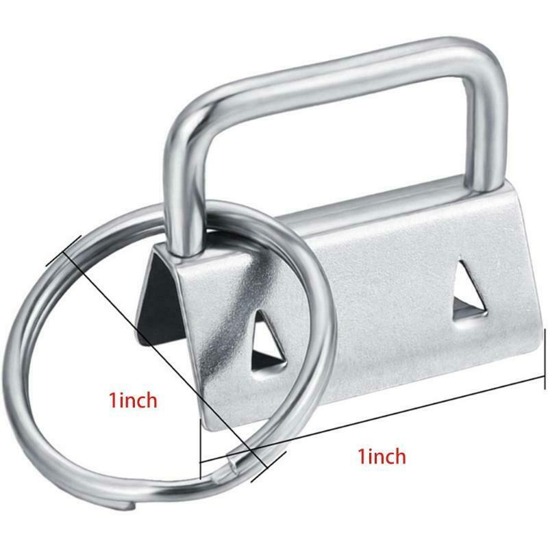 40pcs Key Fob Hardware with Key Rings for Bag Wristlets Ribbon Webbing Embossed