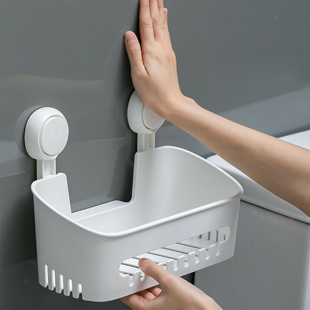 Wall Mounted Suction Organizer Bathroom Shelf Kitchen Spice Shelf Holder