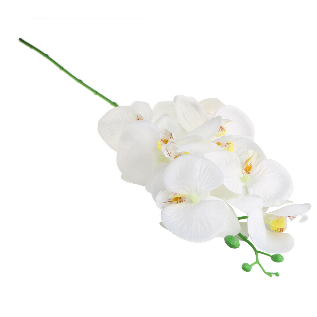 3x Artificial Phalaenopsis 9 Head Home Decorative Orchid Flower Bonsai White