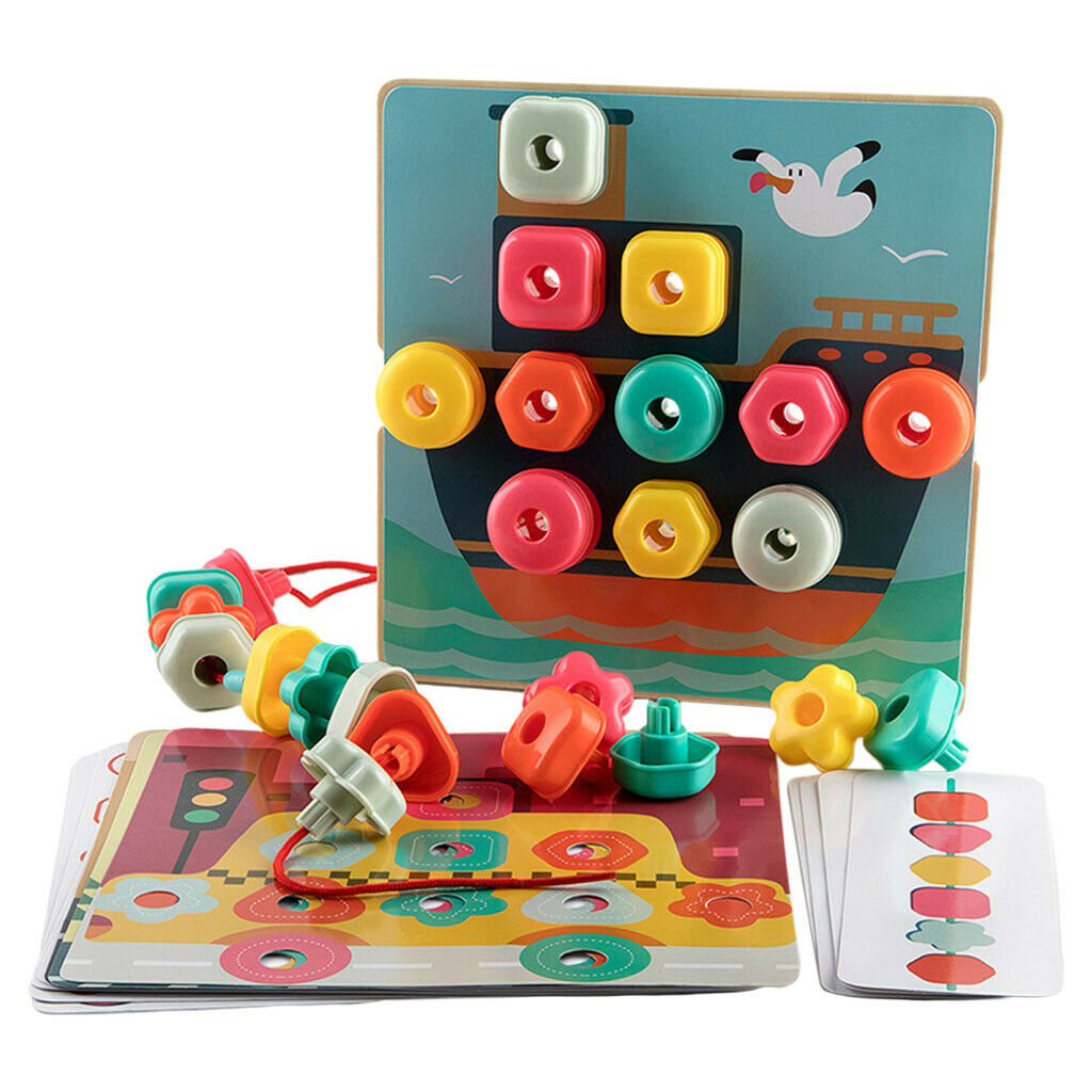 Montessori Sorting Stacking Toys Bead Infant Shape Sorting Color Cognitive