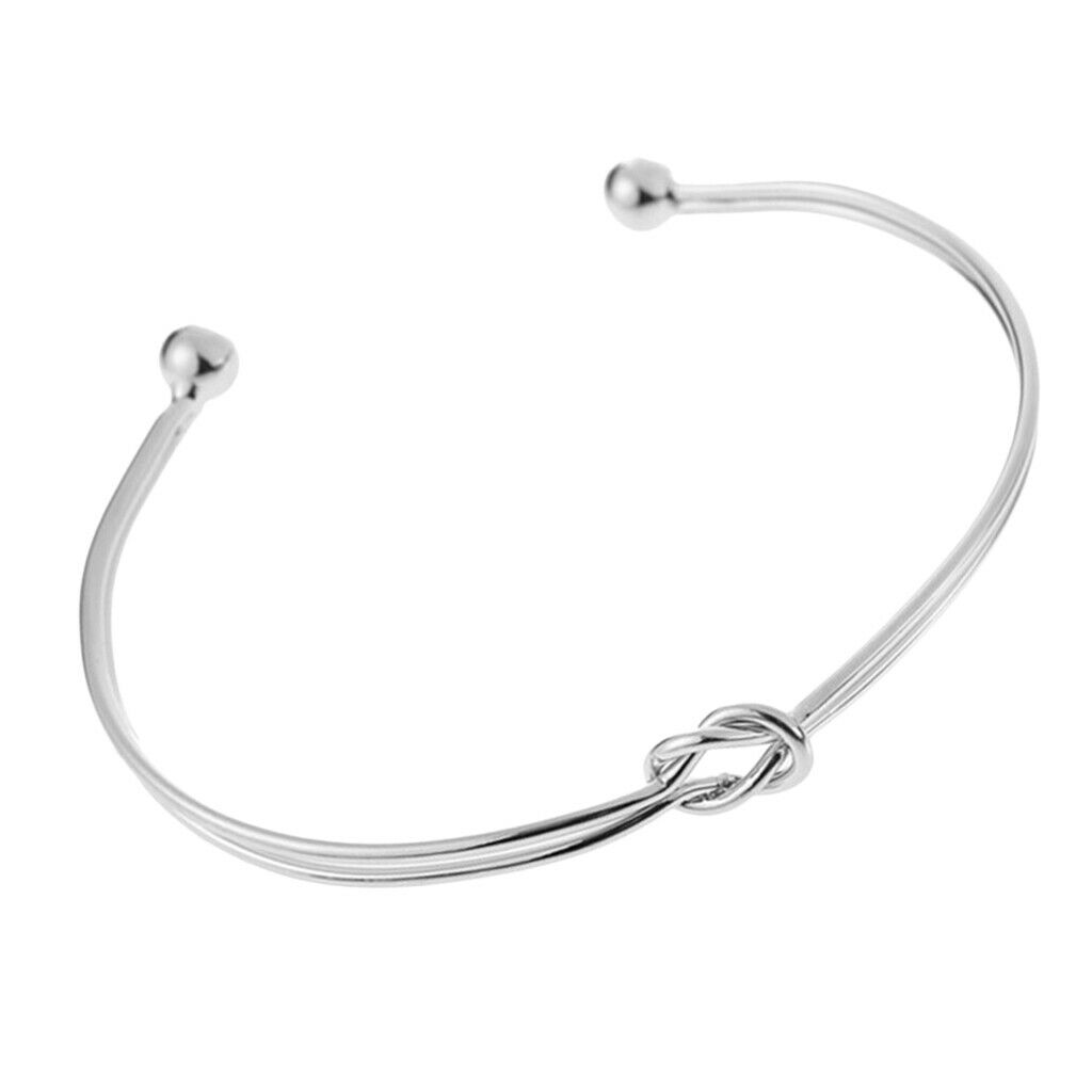 2 Pack Women's Casual Double Wire Knot Open Cuff Bangle Bracelet Wedding