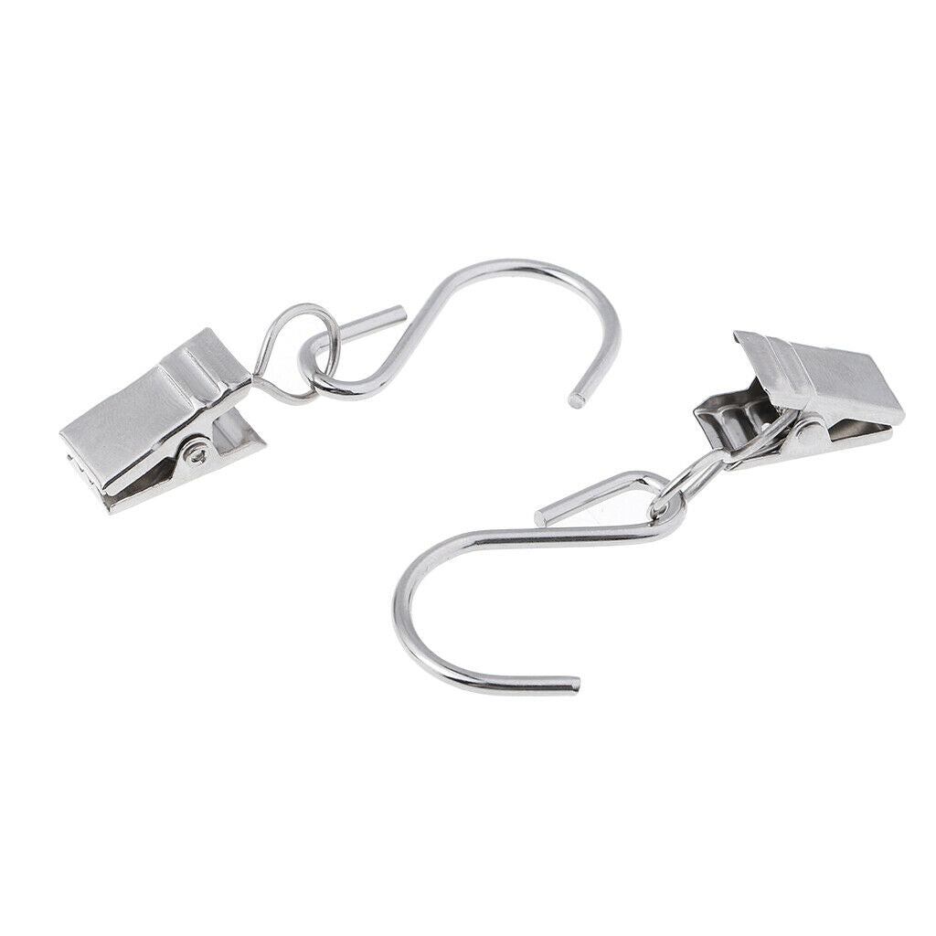 10 Pcs Metal Curtain Clip Wire Holder for Rope String Lights S Hook Clips