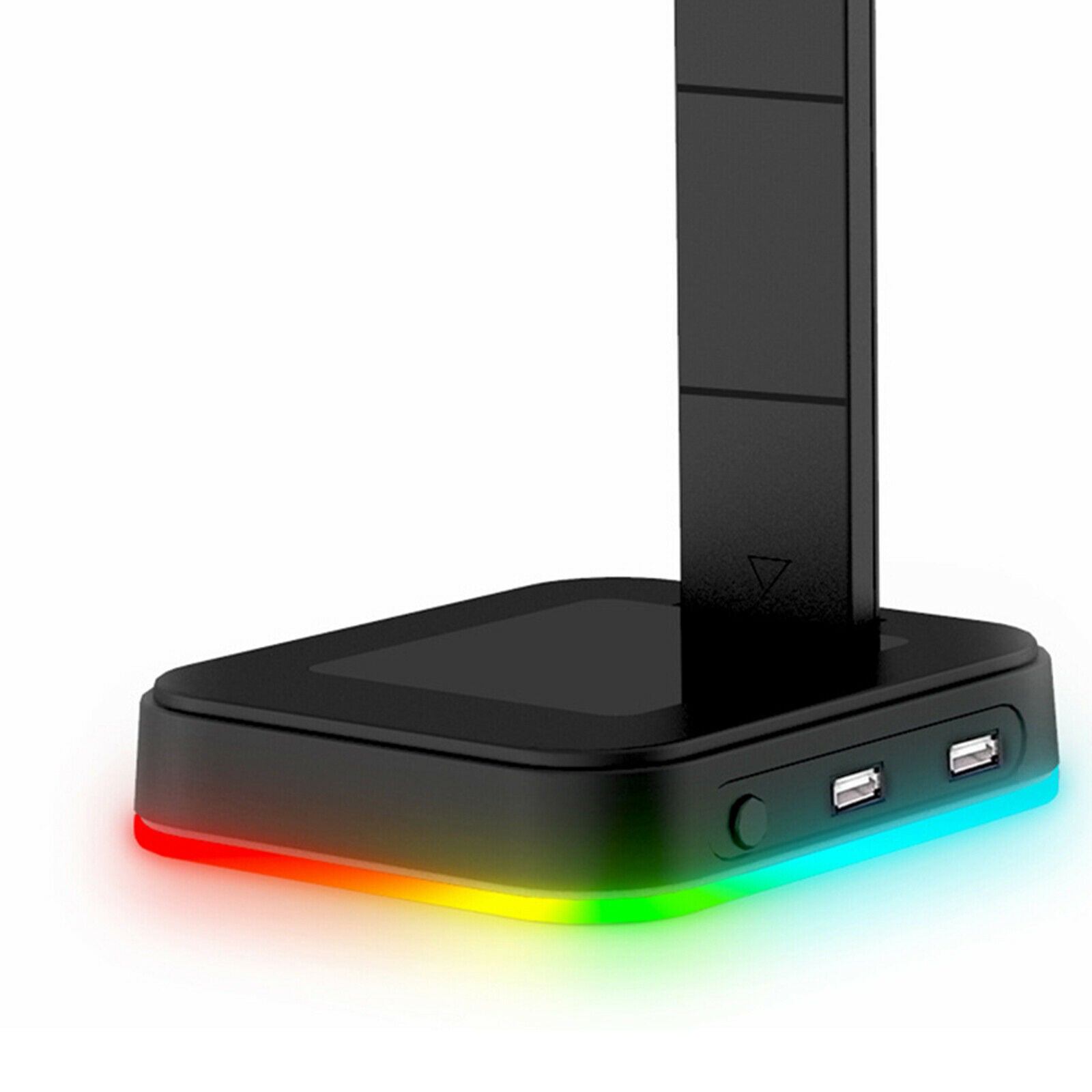 RGB Gaming Headphones Stand Desk Dual Headset Hanger Holder Base Display