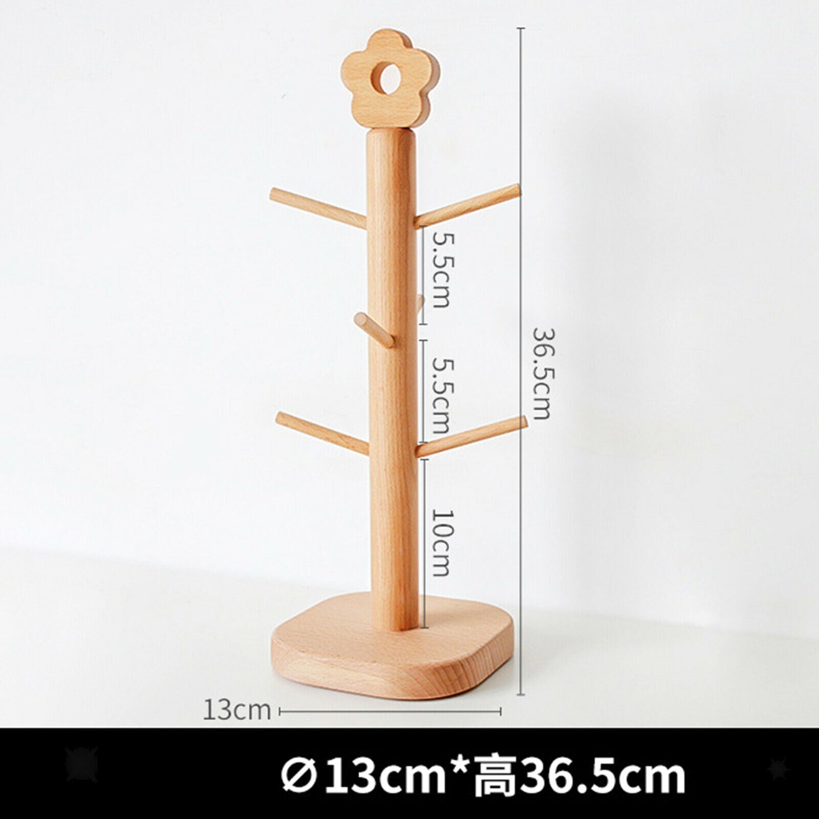 Tree Rack Mug Cup Holder Wooden Tea Stand Cup Storage Kitchen Supplies