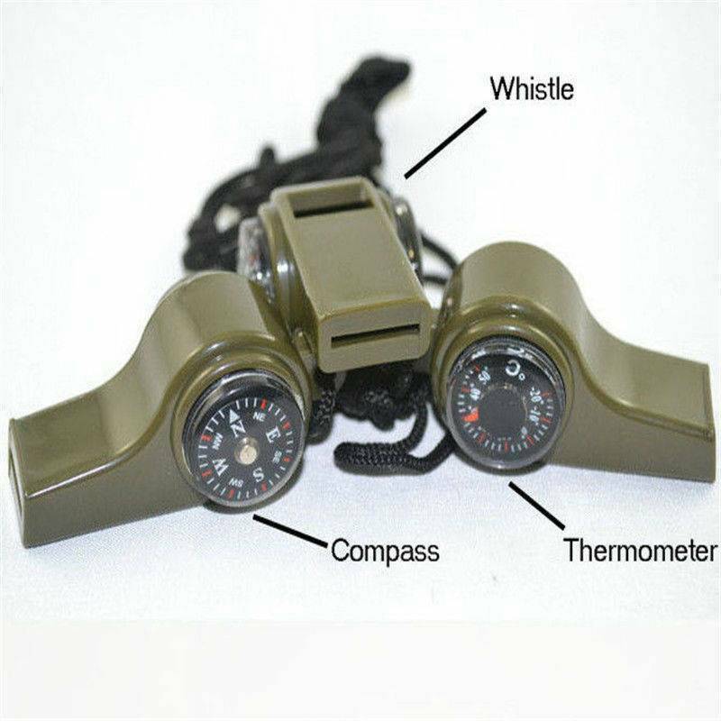 3in1 Outdoor Hiking Sport Camping Emergency Survival Whistle Compass Thermometer