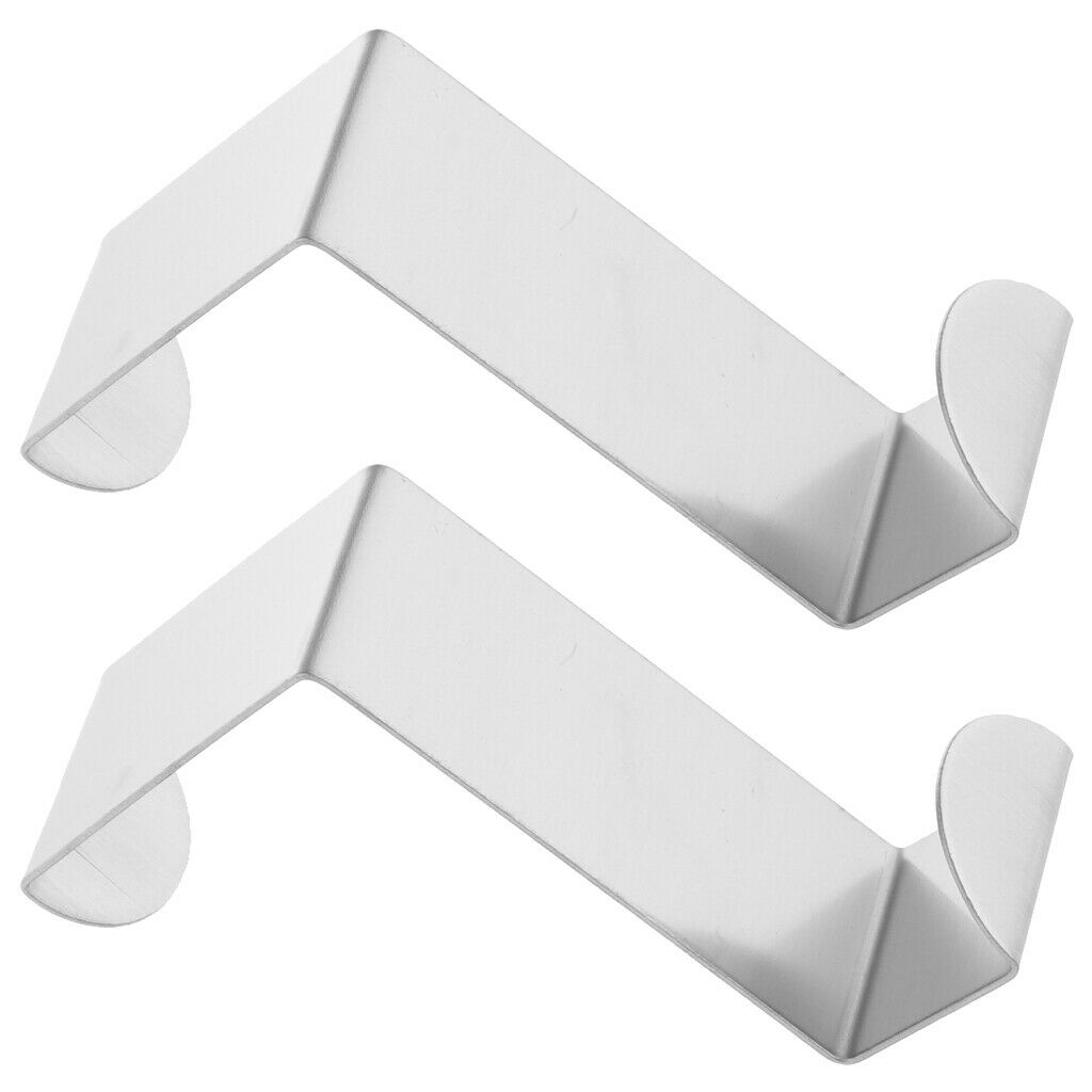 2PCS Over The Door Hooks Stainless Steel Metal Hanger Z-Shape 4cm / 1.6''
