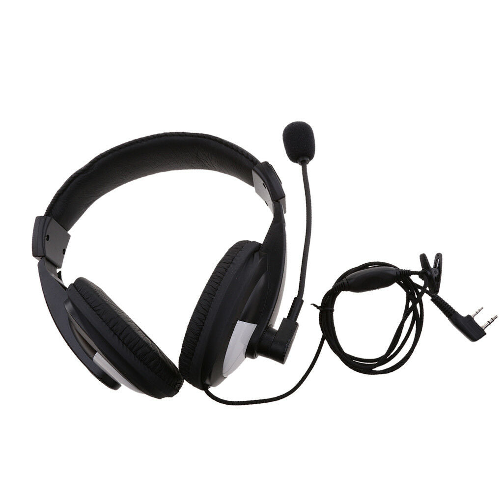 2 Pin Overhead Earpiece Headset with Mic PPT for BAOFENG Kenwood Puxing