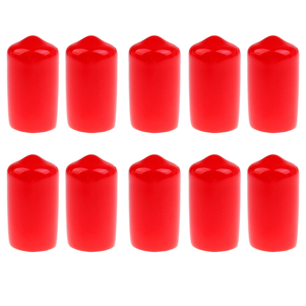 Pack of 10 protective rubber covers for Snooker Cue Stick Tips Red