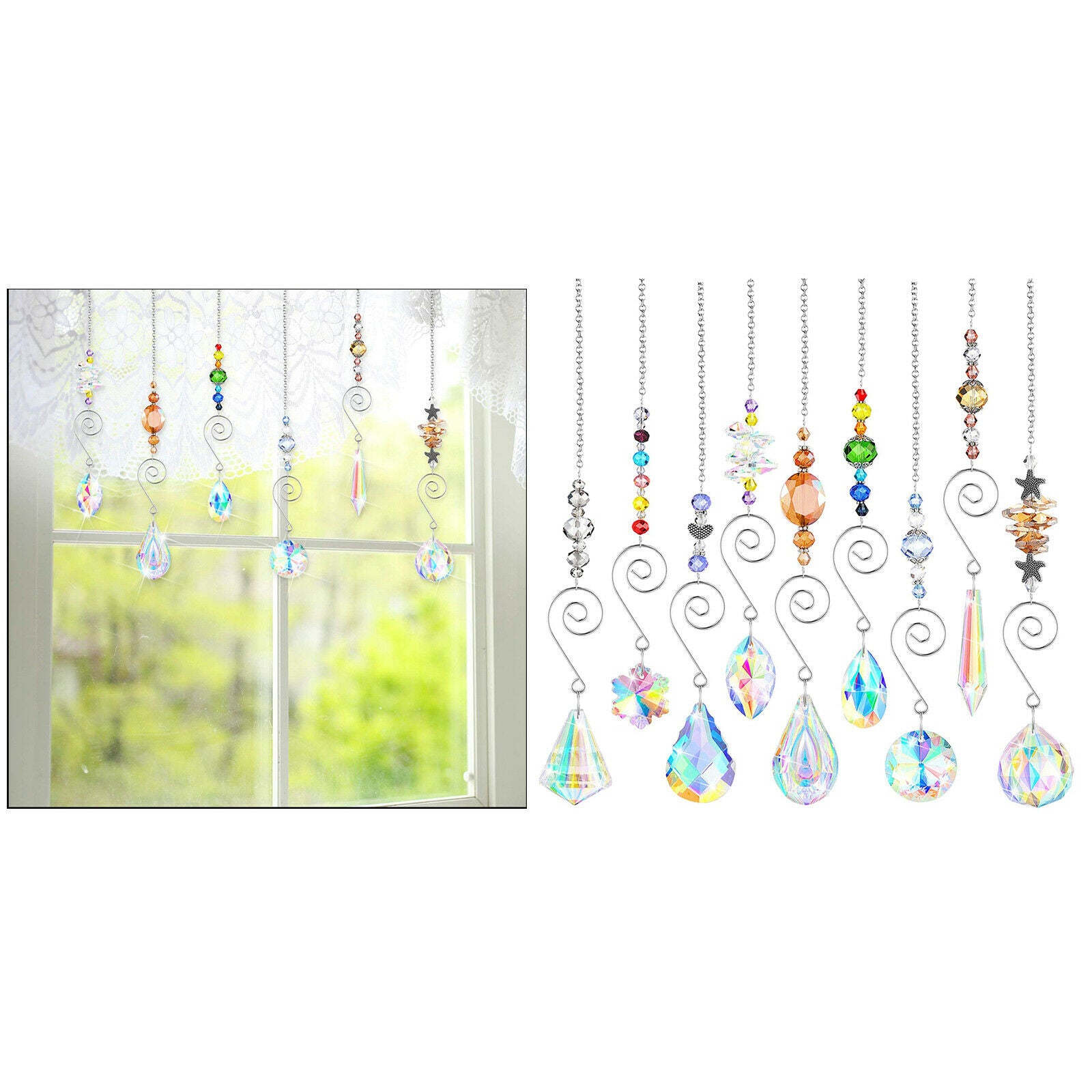Colorful Crystals Glass Pendants Chandelier Suncatchers Prisms Hanging Ornament
