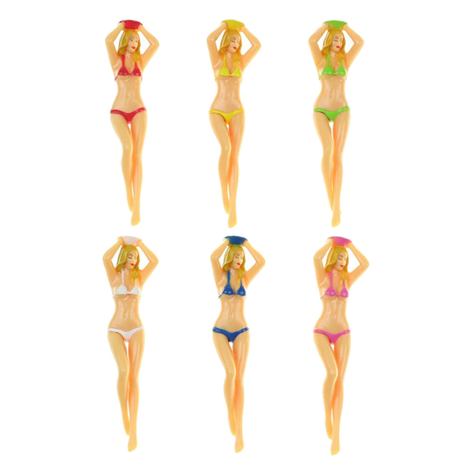 6x Plastic Bikini Hot Lady Womens Sexy Body Golf Tees Durable Training Tool