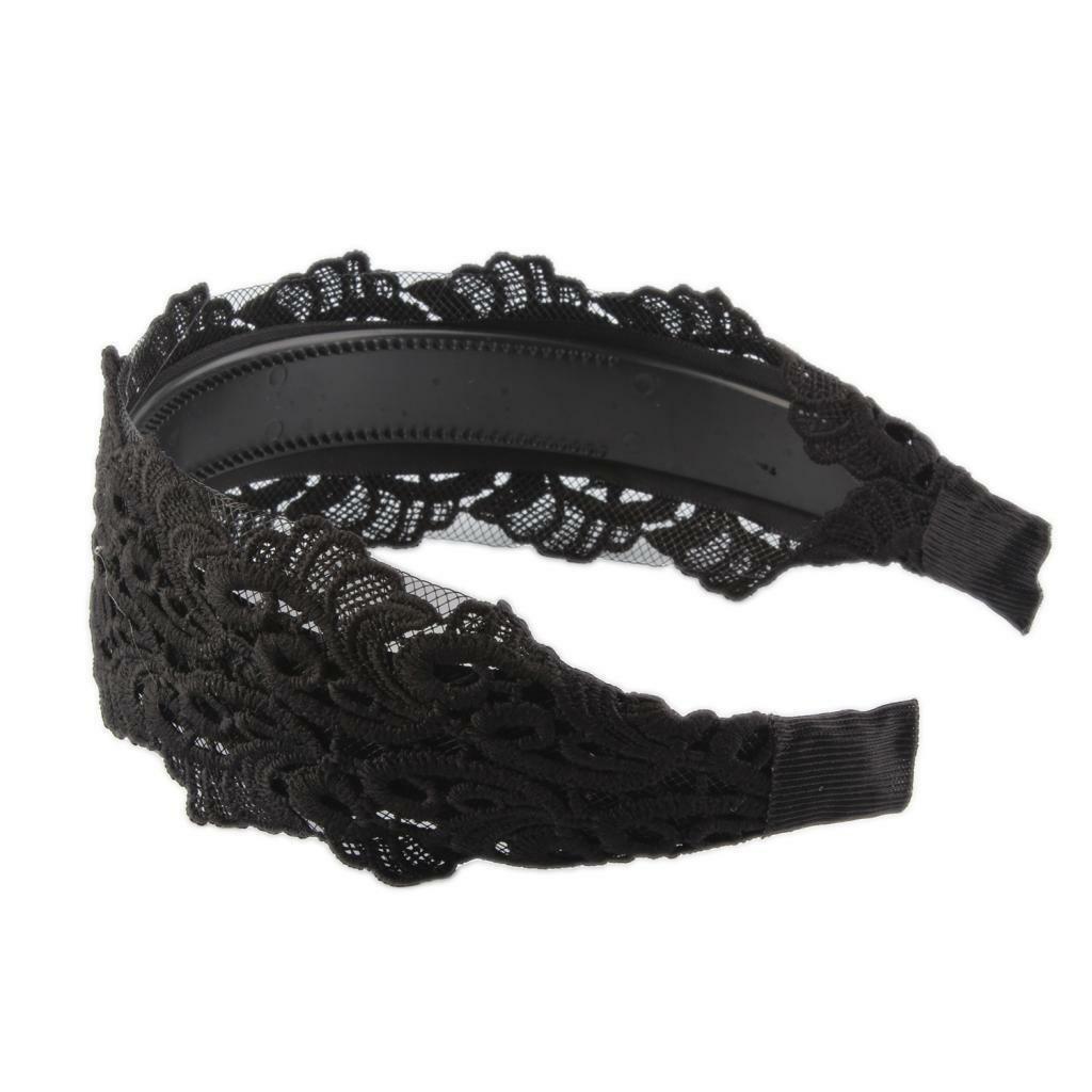 Black Lace Extra Wide Headband Alice Band Women Wide Hair Band Headwraps